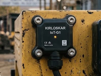 Aztrax prototype industrial movement tag installed on metal equipment frame